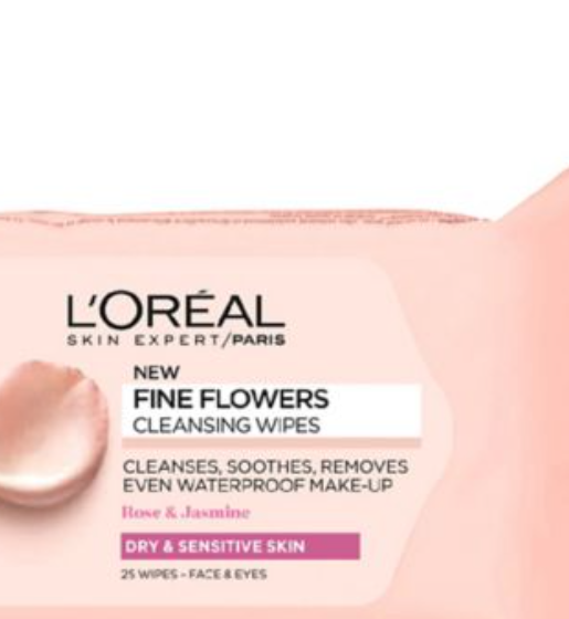 L'Oreal Paris Fine Flowers Cleansing Wipes Sensitive Skin x25